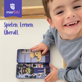 mierEdu Magnetic Game Box Policeman for Dressing – Promotes Motor Skills + Imagination I Ideal for Home & Travel Game for Children I Magnetic Toy Children I Travel Games Children from 3 Years