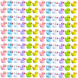 Neec 110 Pcs Mini Resin Duck，Miniature Figures Fairy Garden Ducks Tiny Ducks for Home Prank Game Dollhouse Ornament Handmade School Project Accessories