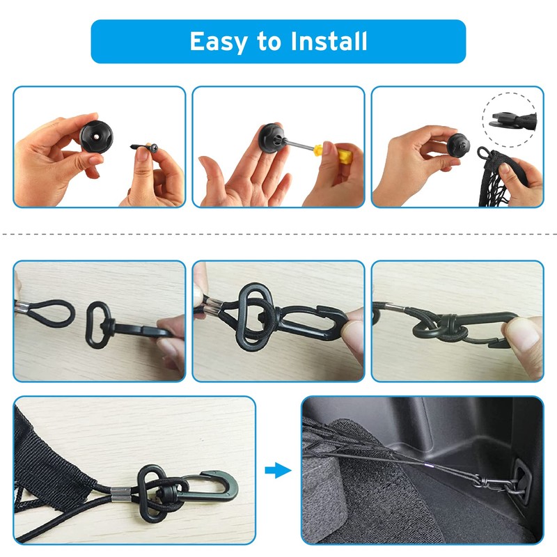 DOCAS Pack of 2 Car Boot Luggage Net, 45 x