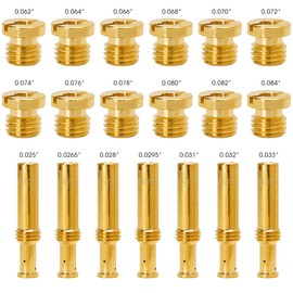 19 Pieces Jet Assortment Kit Carburetor Replacement Parts for S&S Cycle Super B E G Carbs Carburetors Type - Include 12 Main Jets, 7 Intermediate Jets,Thread type: Metric (M8 x 1.0 x 4.5mm), not SAE
