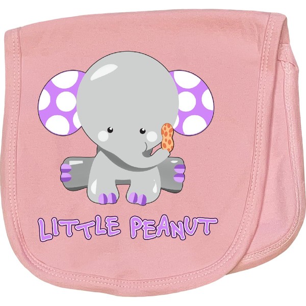 inktastic Little Peanut- Cute Baby Elephant Baby Burp Cloth Pink