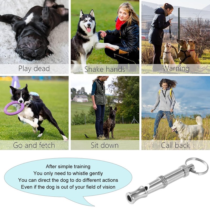 4 Pack Dog Training Whistle, Adjustable Ultrasonic Silent Dog Whistle,