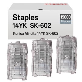 3-Pack SK602 Staple Cartridge Compatible for Konica Minolta 14YK SK-602 SK602 Stacker Staples Cartridges Refills (3 Cartridges, 5,000 Staples Each)