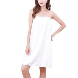 Lu's Chic - Toalla de ducha para mujer, suave para spa, bata de baño ligera de rizo para playa, blanco 02, Talla única