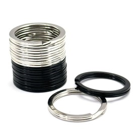 12 Pcs Metal Key Rings for Men Women,25 mm/1 Inch Flat O-Ring Keychain Rings Key Holder Round Split Keyrings Key Chain Clips,Key Carabiner Key Organizer for Home Office Car Keys(6 Silver,6 Black)