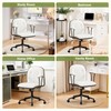 Furniliving Home Office Desk Chair, Modern PU Leather Vanity Chair