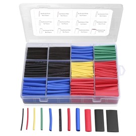 560 Pieces Heat Shrink Tube 2:1, Wire and Cable Wrapping Assortment Electrical Insulation Heat Shrink Tubing Kit with Box for DIY (5 Colors/12 Sizes), Black, Red, Blue, Yellow, Green
