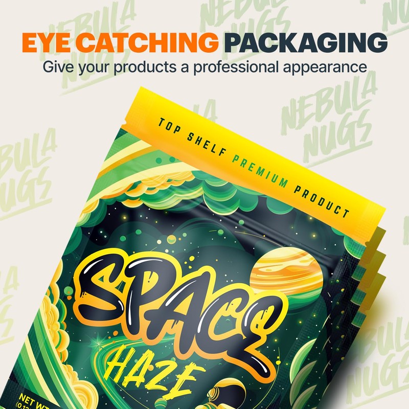 Space Haze - 100 x Aluminium Foil lined Mylar bags,