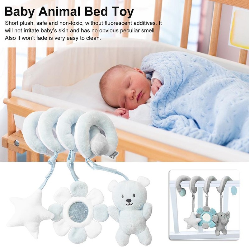 Baby Pram Crib Activity Spiral Plush Toys Infant Baby Stroller
