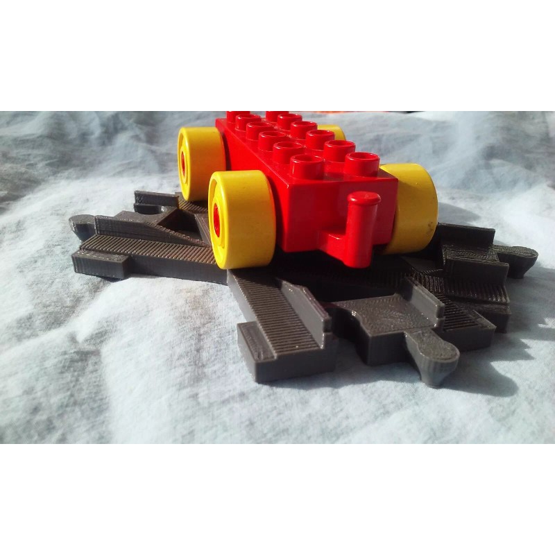 Duplo Compatible Custom Train Track Cross piece Compatible to Duplo