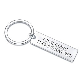 Couples Gifts Keychain for Him Her Husband Wife Boyfriend Girlfriend Men Woman Lover Keyring for Valentine's Day Christmas Wedding Gifts Anniversary (I Just Really)