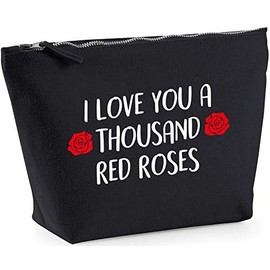 Hippowarehouse I love you a thousand red roses printed make up cosmetic wash bag 18x19x9cm