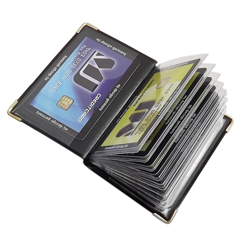 myledershop MJ-Design-Germany Credit Card Holder with 12 Compartments Made in