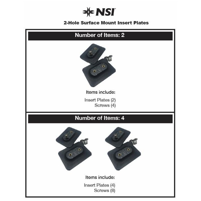 NSI® 2-Hole Surface Mount Insert Plates (2)
