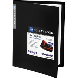 Sooez 30 Pocket Black Art Binder Portfolio Display Book For Sketches And Photos