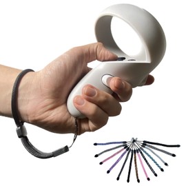 Annrybor Improved Replacement Wrist Wraps for Oculus Quest 2 Gen Controller, Professional Wrist Lanyards with Resin White Stopper, Replacement Adjustable Hand Straps For Oculus Controller（Black）,