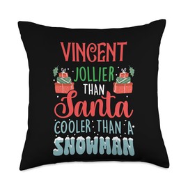 Ice Cold Charisma Christmas Holiday Heat Vincent Jollier Than Santa Cooler Than Snowman Frosty Throw Pillow, 18x18, Multicolor