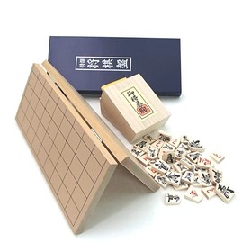 Wooden Shogi Set with Go Lab Original P Netsuke Shinkatsura No. 4 Folding Shogi Board and Popular No. 1 Wooden Superior Shogi Pieces