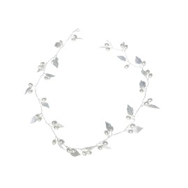 MINICO Bride Wedding Hair Vine Pearl Hair Piece Bridal Hair Accessories Headband for Women and Girls Silver
