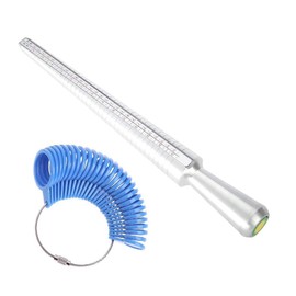 UK British Silver Metal Ring Mandrel & Blue Finger Sizer Measurer Stick Size A-Z