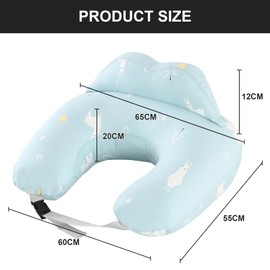 Topchances Pregnancy Pillow,Nursing Pillow Multifunctional Breastfeeding with 100% Cotton Pillowcase U Shaped Pregnancy,Gifts for Moms-Washable Breastfeeding Pillows (White Bear Green)