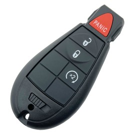 4 Buttons Keyless Remote Car Key Fob Fit for Dodge Ram 1500 2500 3500 Truck Pickup 2009 2010 2011 2012 Journey Challenger Grand Caravan Jeep Grand Cherokee Commander M3N5WY783X (Black)