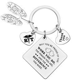 Ximalun Respiratory Therapist Keyring RT Respiratory Therapist Appreciation Gift Respiratory Therapy Graduation Gift Radiology Tech Gift RT Nurse Gift Retirement Christmas Birthday RT Week Gift