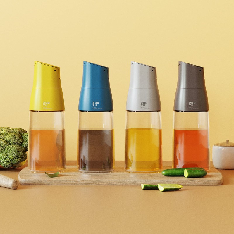 ZUUTII Botella de aceite con tapa de cristal y boquilla