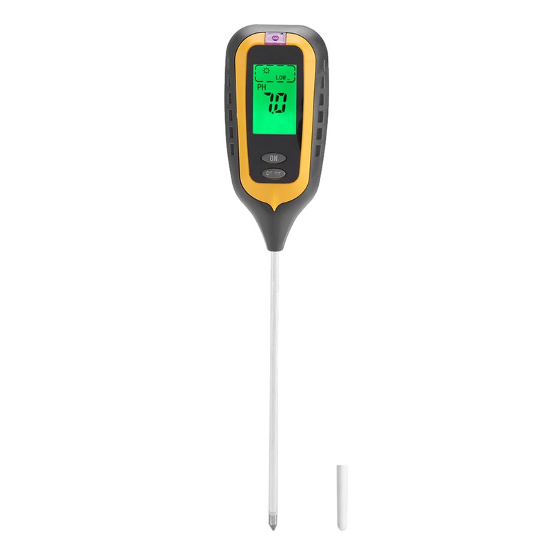 4 In 1 LCD Moisture Temperature Sunlight PH Tester Meter