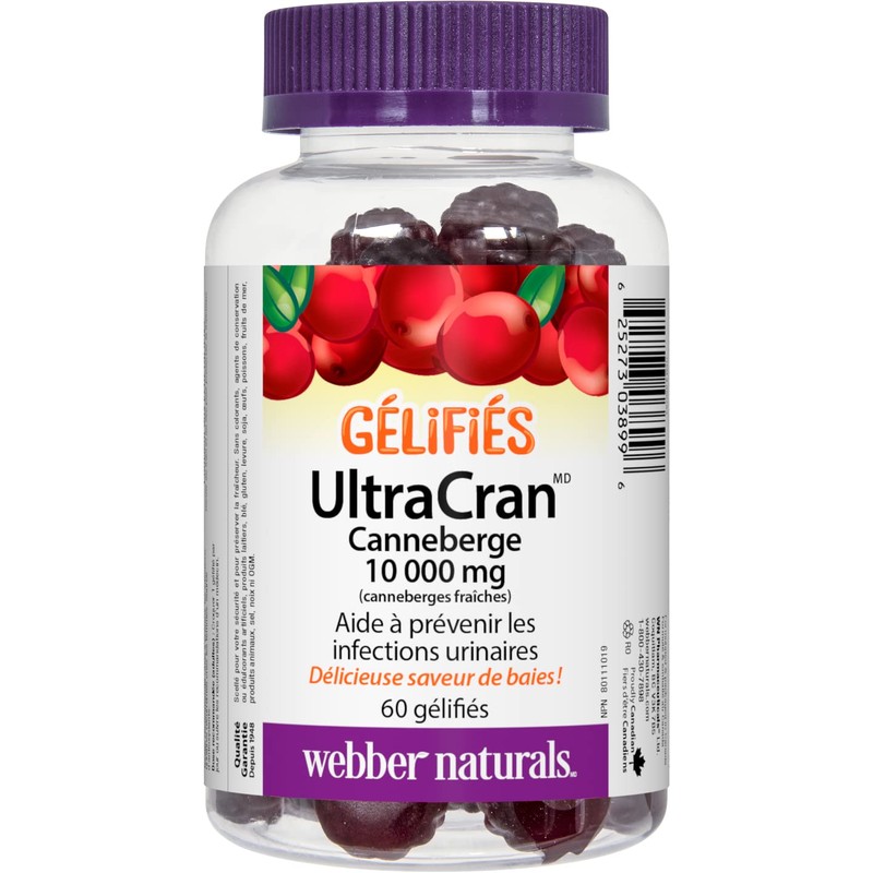 Webber Naturals UltraCran Cranberry 10,000 mg Gummy, 60 Gummies, Helps