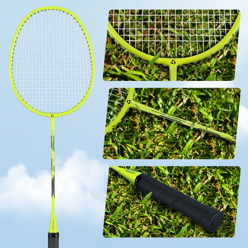 Patiassy 32ft/26ft/20ft Height Adjustable Volleyball Badminton Set with Net Winch