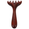 DOITOOL Wooden Foot Acupoint Massage Comb with Long Handle, Five-Tooth