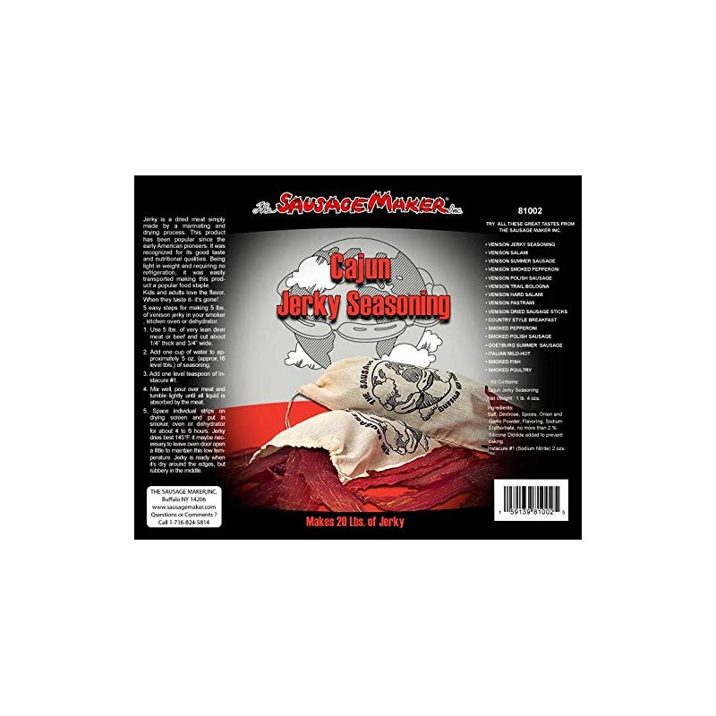 The Sausage Maker - Cajun Pepper Jerky Seasoning Kit, 1