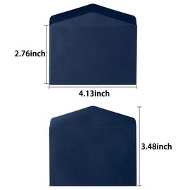 120 Pack Mini Envelopes Small Envelopes Self-Adhesive Kraft Paper Tiny Pockets for Business Cards Christmas Holiday Small Gift Cards Invitations Cards(4.13"×2.76") (Navy Blue)