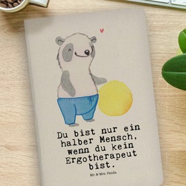 Mr. & Mrs. Panda DIN A4 Baumwoll Notizbuch Ergotherapeut Herz - Geschenk, Journal, Ausbildung, Schreibbuch, Firma, Fitness, Kladde, Kollege, Workout,