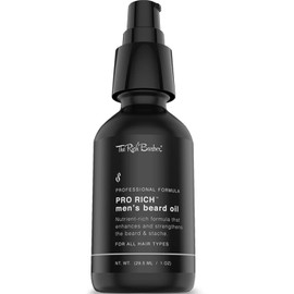 The Rich Barber Pro Rich Men'S Beard Oil,. - Suaviza La Barba Y Promueve El Crecimiento Grueso Con Aceite De Ricino, Aceite De Argán Y Aceite De Jojoba - Para Todos Los Tipos De Barba 1 Oz