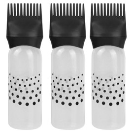 Framendino, Paquete de 3 botellas de plástico negro con aplicador de raíz con escala graduada para tienda de salón