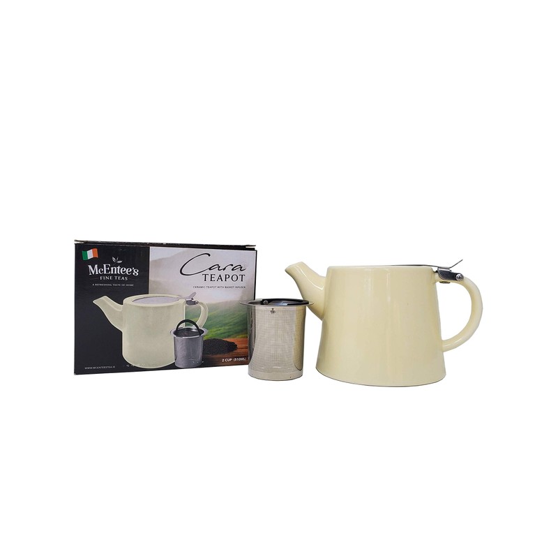 McEntee's Cara Ceramic Teapot with Removable Stainless Steel Infuser, 510ml