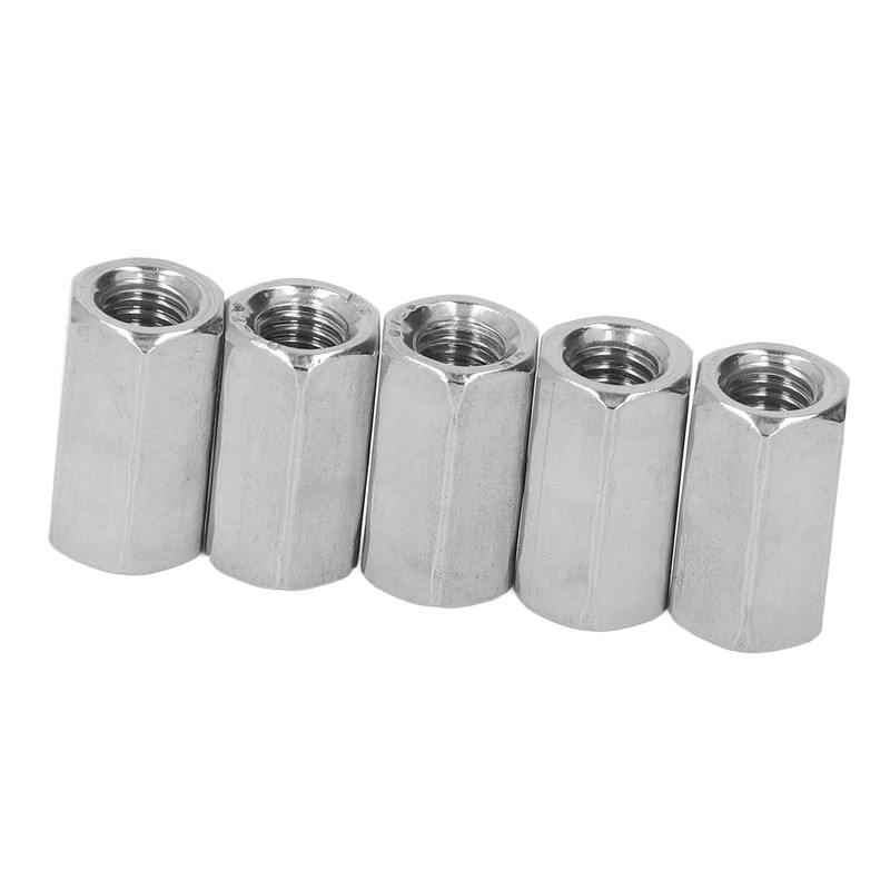 20PCS Hex Coupling Nuts 304 Stainless Steel Long Fine Thread