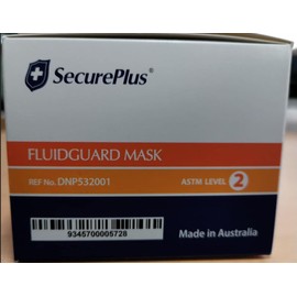SECURE PLUS (50pcs x 3 boxes) Fuildguard Face Mask w/Earloop - ASTM Level 2 Face Mask,Made in Australia,Blue
