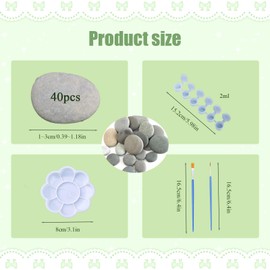 XHWOLGARIAN Set of 40 Stones for Painting, Flat Pebbles, 1-3 cm, Smooth Beach Pebbles, Natural Stone, Gravel Decorative Stones for DIY Painting, Craft, Art, Garden Decoration & Home Decor, Stones