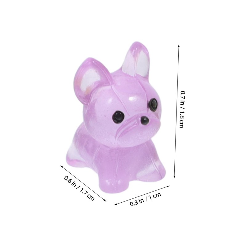 Mipcase 12Pcs Glow Dark Miniature Dog Statues Cute Puppy Ornaments