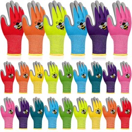 36 Pairs Kids Garden Gloves Children Work Gloves Non Slip Rubber Coated Gardening Gloves for Kids Toddlers Youth Boys Girls (Small (Age 3-5))