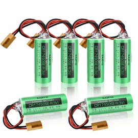 HDSBFCWYGG <- 6 pcs -> 3V 2500mah CR17450SE-R / A98L-0031-0012 PLC Battery with Plug for FANUC CNC System Non-Rechargeable