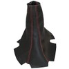 AERZETIX: Gear Stick Gaiter Faux Leather Black with Red Stitching