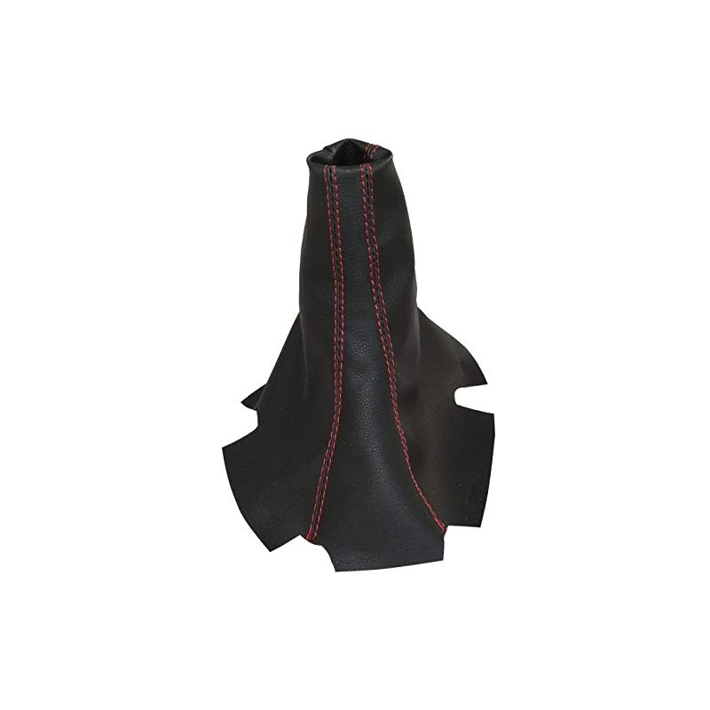 AERZETIX: Gear Stick Gaiter Faux Leather Black with Red Stitching