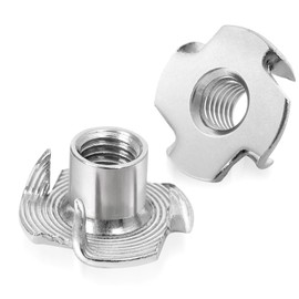 5/16"-18 Stainless Steel T-Nuts Durable Anti-Corrosion Threaded Inserts Tee Nut Four Prongs Nut for Wood and Furniture, 30 PCS
