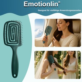 Professionelle Entwirrbürste für nasses & trockenes Haar – Rechteckige Haarbürste mit Nylon, ergonomischer Griff & Luftschlitzen – Glättbürste & Stylingtool für Damen, Herren & Kinder