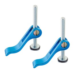 POWERTEC 71165 Aluminum Cam Clamp for Woodworking, 5/16"-18 Threaded Insert - 2PK, Blue