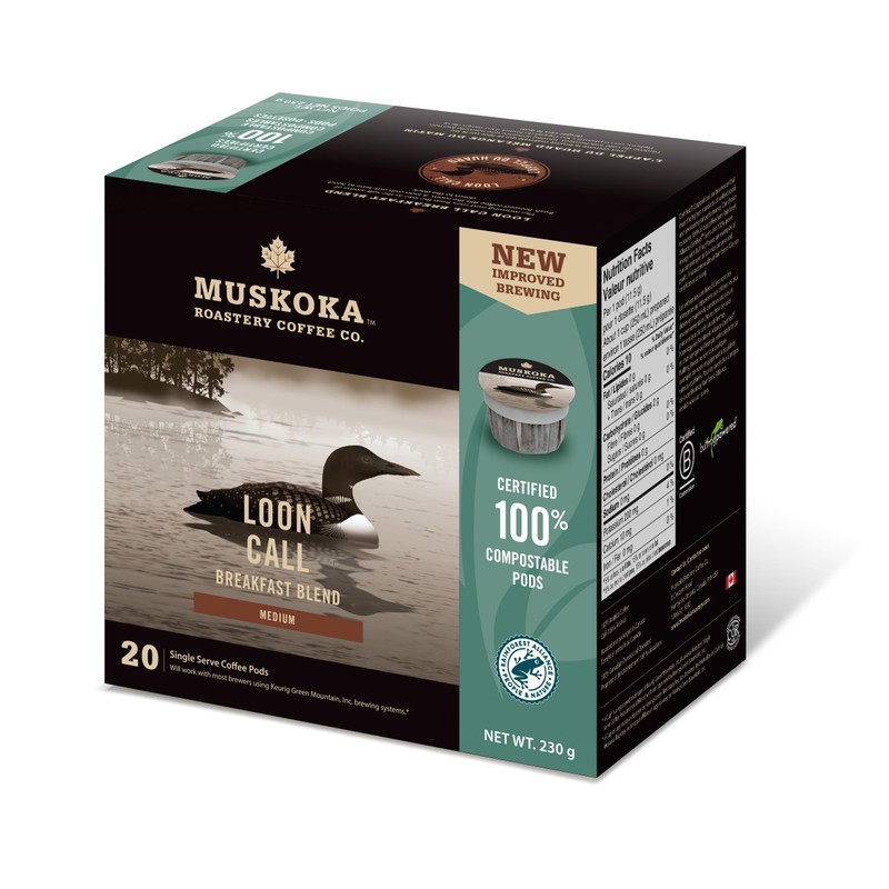 Muskoka Roastery Coffee, Loon Call Breakfast Blend, Medium Roast, 20